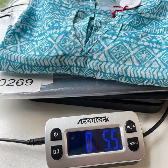 Karissa and Me Flare Sleeve Top Womens Small Teal Blue Aztec Print NEW - Picture 11 of 11